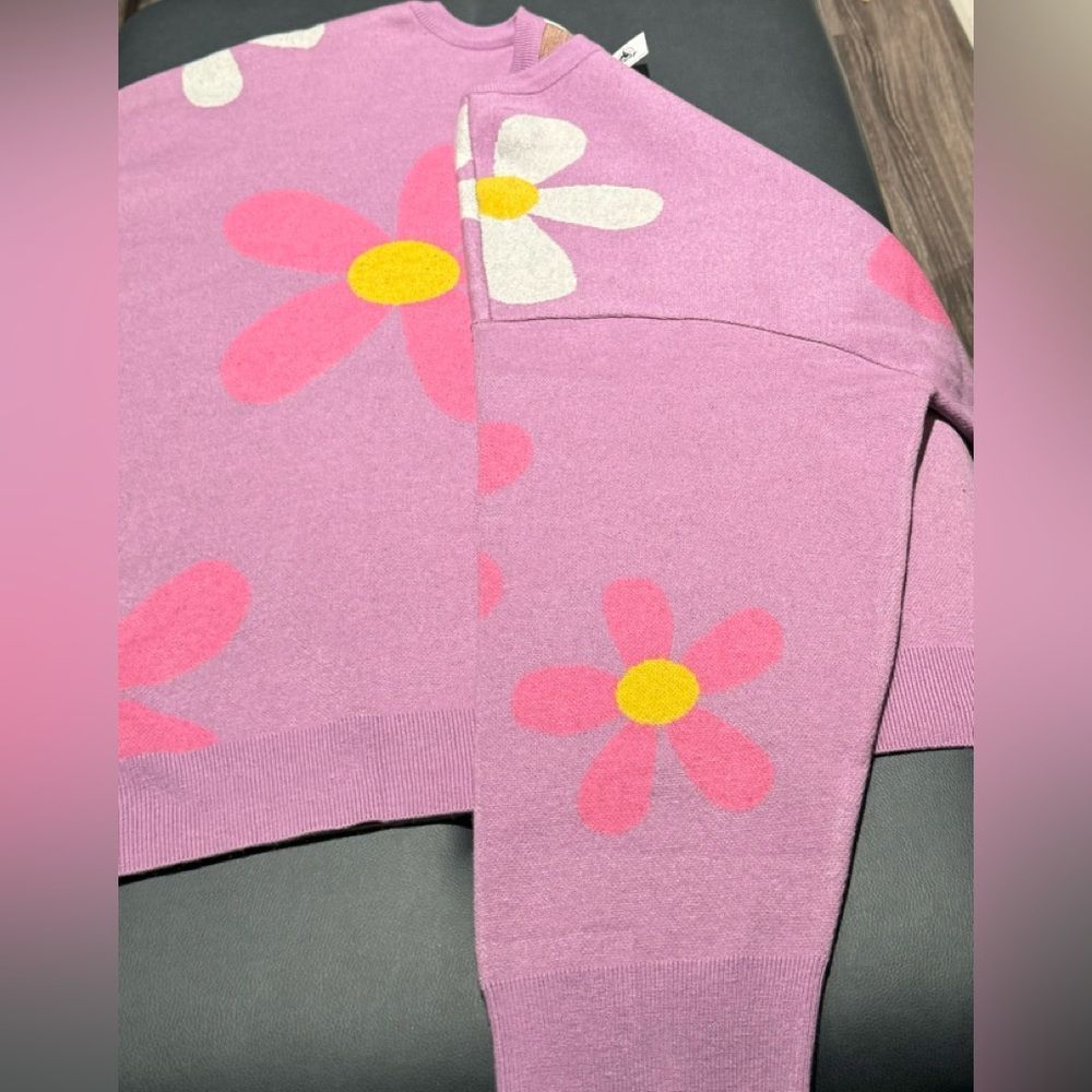 NWT Disney Parks Daisy Duck Flower Knit Pullover Sweatshirt Sweater Plus Size 3X - Picture 12 of 16
